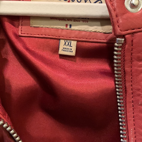 Wilson Burgundy Real Leather Moto Jacket - Picture 3 of 8